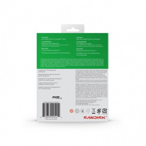 Dysk SSD Green 500GB M.2 2280 SN3000 NVMe PCIE4.0 Western Digital