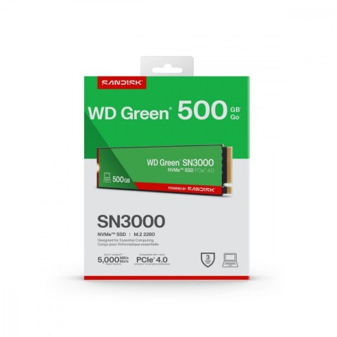 Dysk SSD Green 500GB M.2 2280 SN3000 NVMe PCIE4.0 Western Digital