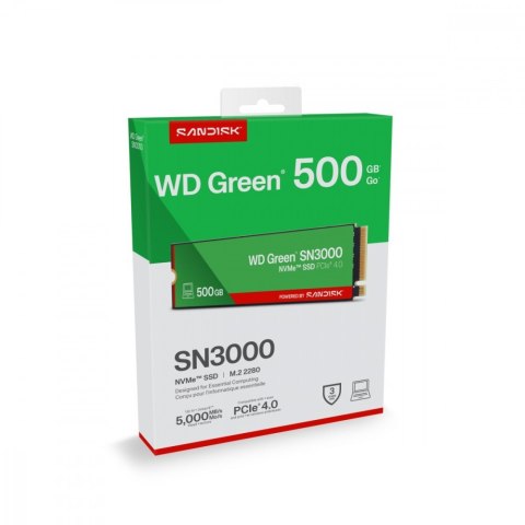 Dysk SSD Green 500GB M.2 2280 SN3000 NVMe PCIE4.0 Western Digital
