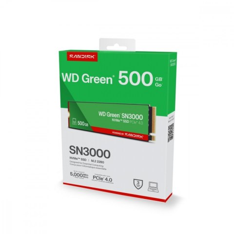 Dysk SSD Green 500GB M.2 2280 SN3000 NVMe PCIE4.0 Western Digital