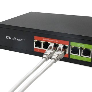 Przełącznik sieciowy SWITCH FAST Ethernet PoE | 4x RJ45 | 2x RJ45 Uplink | 65W | 10/100Mb/s Qoltec