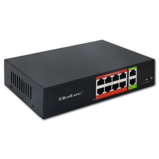 Przełącznik sieciowy SWITCH FAST Ethernet PoE | 8x RJ45 | 2x RJ45 Uplink | 120W | 10/100 Mb/s Qoltec
