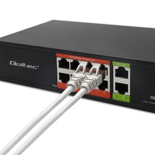 Przełącznik sieciowy SWITCH FAST Ethernet PoE | 8x RJ45 | 2x RJ45 Uplink | 120W | 10/100 Mb/s Qoltec