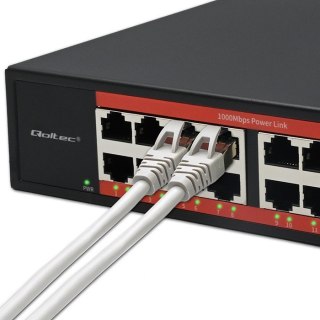 Przełącznik sieciowy SWITCH Gigabit Ethernet PoE | 16x RJ45 | 2x SFP | 1000 Mb/s Qoltec