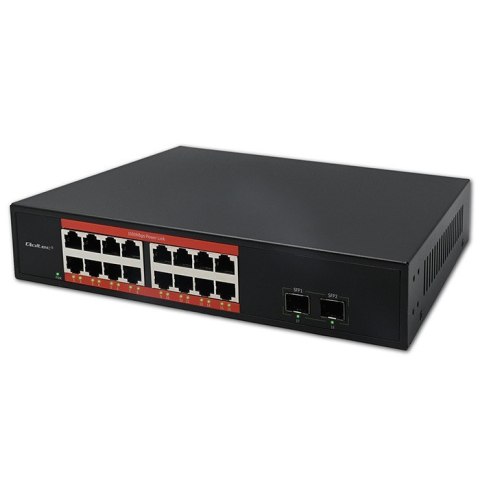 Przełącznik sieciowy SWITCH Gigabit Ethernet PoE | 16x RJ45 | 2x SFP | 1000 Mb/s Qoltec