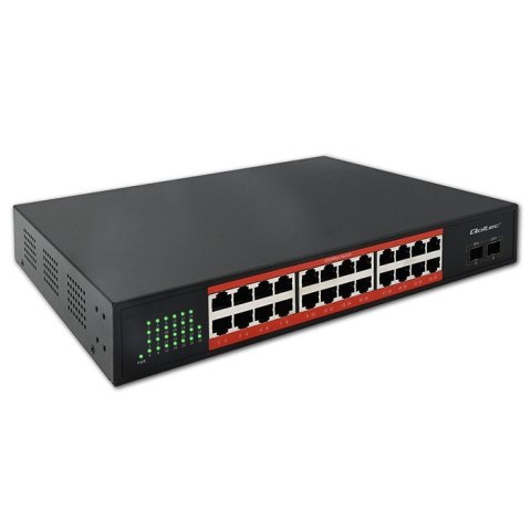 Przełącznik sieciowy SWITCH Gigabit Ethernet PoE | 24x RJ45 | 2x SFP | 1000 Mb/s Qoltec
