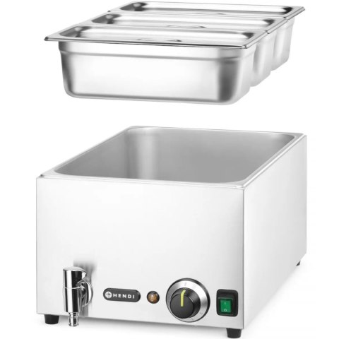 Bemar podgrzewacz do potraw z kranem 3x GN 1/3 100 mm z pokrywkami 1000 W Hendi