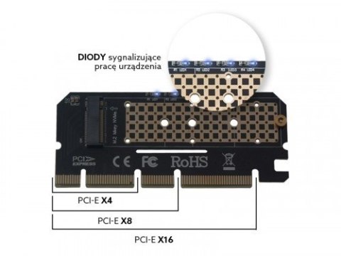 Karta rozszerzeń, adapter M.2 NVMe M-Key PCI-E, AK-41 Savio