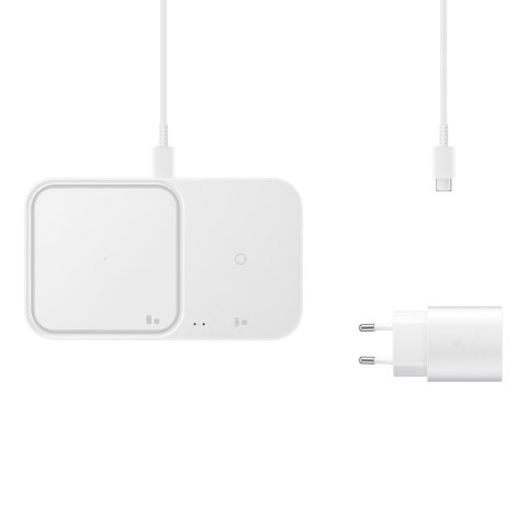 Ładowarka Samsung Wireless Charger Duo indukcyjna 15W + ładowarka sieciowa i kabel - biała SAMSUNG