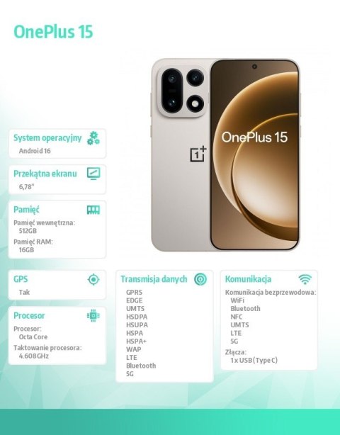 Smartfon 15 5G 16/512 GB CPH2747 szary OnePlus