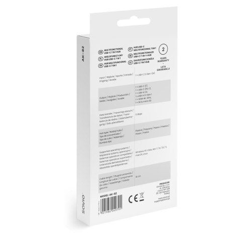 HUB USB-C 7w1 AK-82 Savio