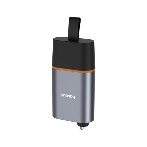 3w1 Młotek bezpieczeństwa do auta nóż do pasów samochodowych i latarka SharpTool czarny BASEUS