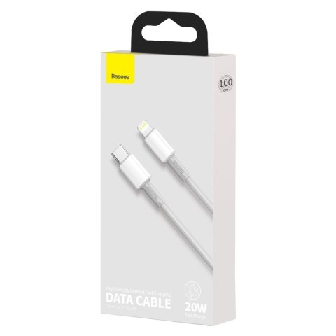 Kabel do szybkiego ładowania Iphone USB-C - Lightning Power Delivery 20W 1m biały BASEUS