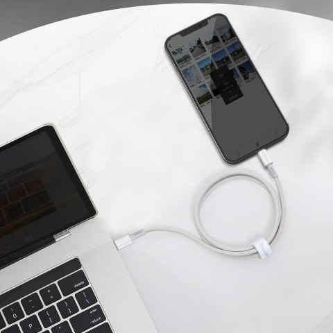 Kabel do szybkiego ładowania Iphone USB-C - Lightning Power Delivery 20W 1m biały BASEUS
