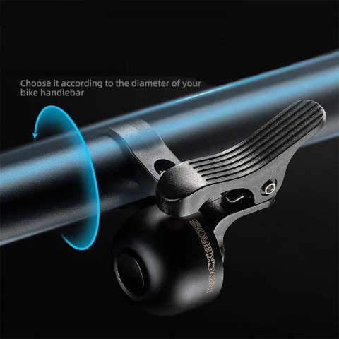 Dzwonek rowerowy na prawą stronę kierownicy - czarny ROCKBROS