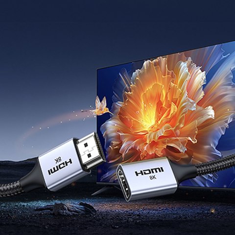 Kabel przedłużacz przewód HDMI (męski) / HDMI (żeński) 8K 15cm - szary UGREEN
