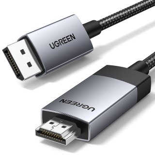 Kabel przewód DisplayPort - HDMI 4K 60Hz w oplocie 1m szary UGREEN