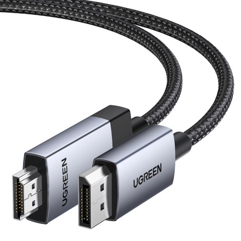 Kabel przewód DisplayPort - HDMI 4K 60Hz w oplocie 1m szary UGREEN