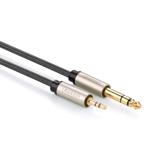 Kabel przewód audio TRS mini jack 3.5mm - jack 6.35mm 3m - szary UGREEN