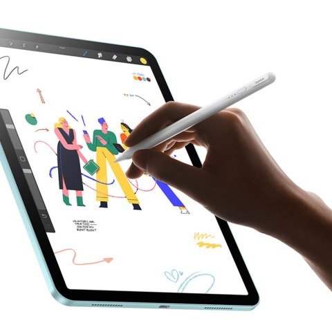 Rysik aktywny stylus Smooth Writing 3 z wykrywaniem kąta pisania USB-C - biały BASEUS
