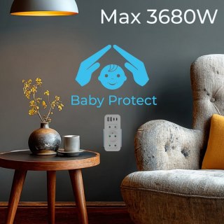 Rozdzielacz na 3 gniazda MCE248 F/W 2xUSB-A 2xUSB-C biały Maclean