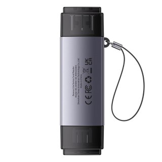 Czytnik kart pamięci SD TF USB-A USB-C - szary BASEUS