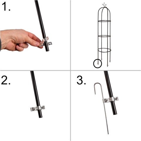 Pergola ogrodowa LUARO kolumnowa słup kolumna dzwon stojak na róże kwiaty pnące metalowa 195 cm Kik Sp. z o. o. Sp. k.