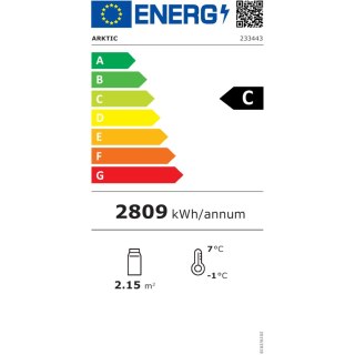 Witryna chłodnicza cukiernicza 3-półkowa jezdna LED 500L ARKTIC