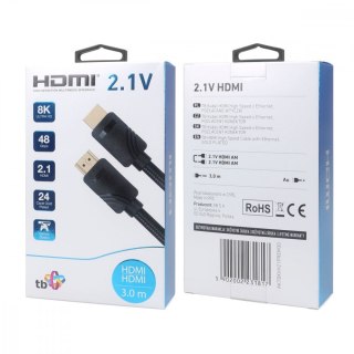 Kabel HDMI v 2.1 premium 3 m 8K Czarny Stworzony dla graczy TB