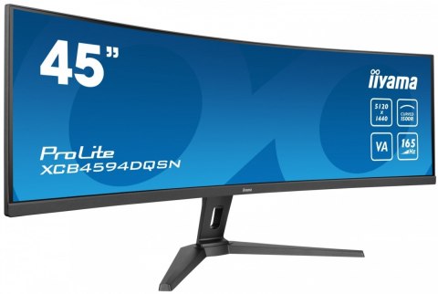 Monitor 44.5 cala XCB4594DQSN-B1 VA,DQHD,165HZ,USB-C-DOCK,RJ45,32:9,1500R,450cd/m2,3000:1,0.8ms,3xUSB,2xHDMI,1xDP,2x3W,PowerDeli IIYAMA