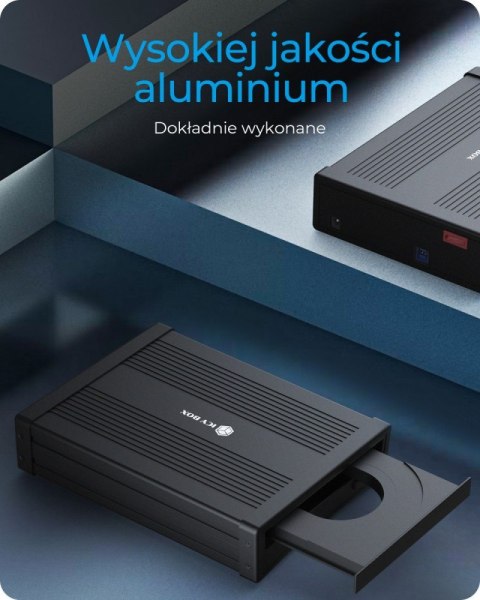 Obudowa IB-525-U3 1x5,25 SATA DVD/Blue-Ray, czarna IcyBox