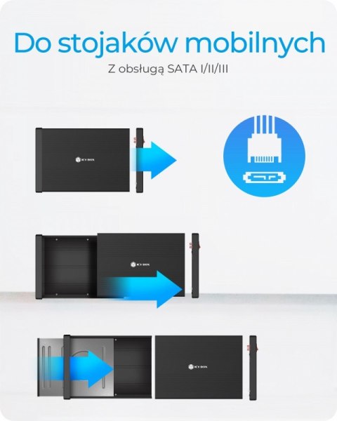 Obudowa IB-525-U3 1x5,25 SATA DVD/Blue-Ray, czarna IcyBox