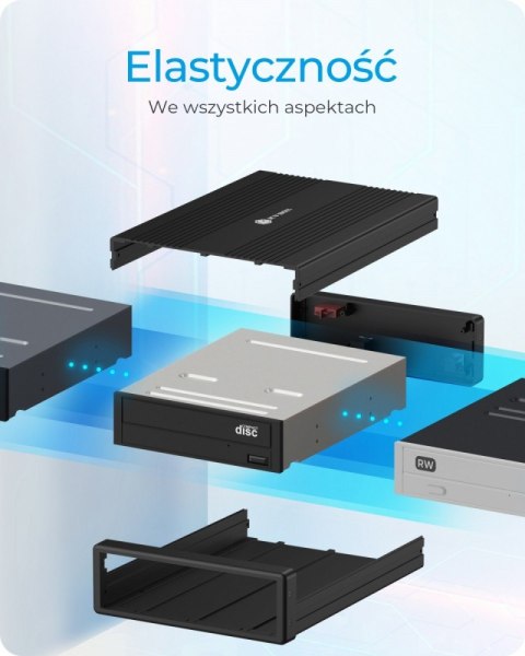 Obudowa IB-525-U3 1x5,25 SATA DVD/Blue-Ray, czarna IcyBox