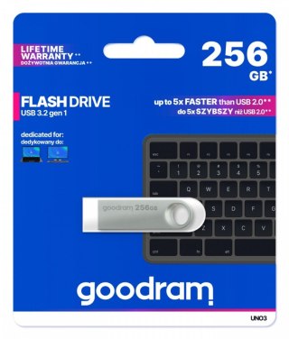 Pendrive UNO3 256GB USB 3.2 Gen1 srebrny GOODRAM