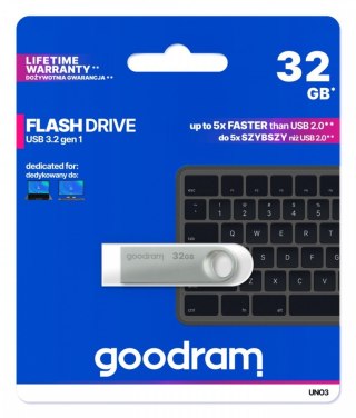 Pendrive UNO3 32GB USB 3.2 Gen1 srebrny GOODRAM