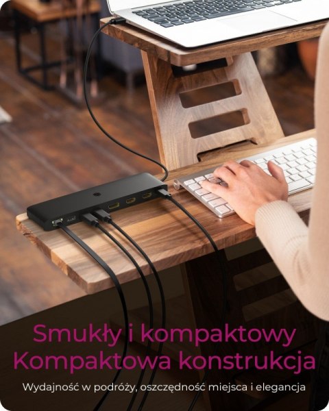 Stacja dokująca IB-DK2116-C 12in1,HDMI,DP,LAN,USB IcyBox
