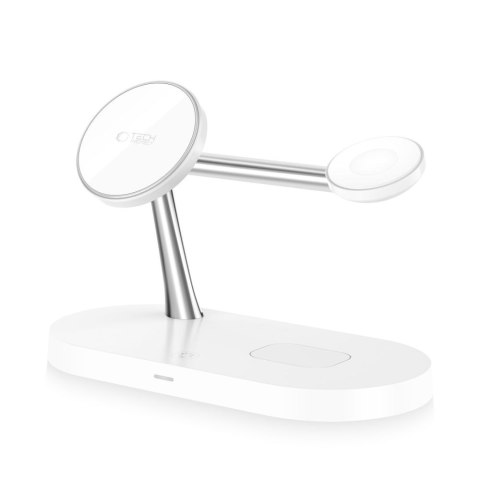 3w1Ładowarka indukcyjna na smartfon słuchawki smartwatch z MagSafe - biała Tech-Protect