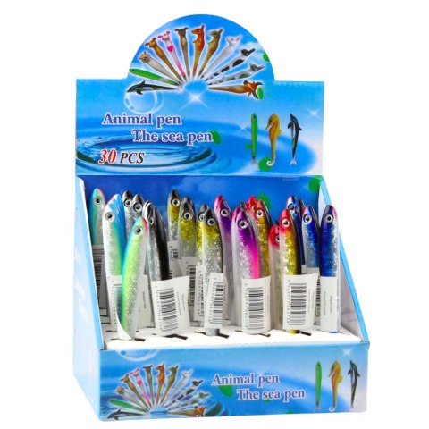 Długopis Ryba Mieniący Się Niebieski Tusz Kolorowy 12,5cm LEAN