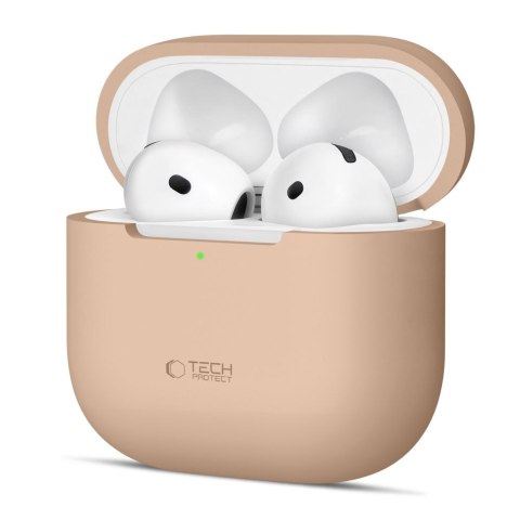 Etui ochronne silikonowe na słuchawki Apple AirPods 4 - beżowe Tech-Protect