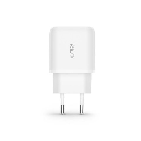 Ładowarka sieciowa C20W USB-C USB-A 20W z kablem USB-C - biała Tech-Protect