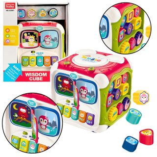 Duża Kostka Edukacyjna Wielofunkcyjna Pianinko Sorter Bębenek LEAN Toys