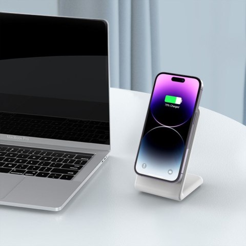 Ładowarka bezprzewodowa biurkowa do smartfona QI15W-A38 MagSafe - biała Tech-Protect