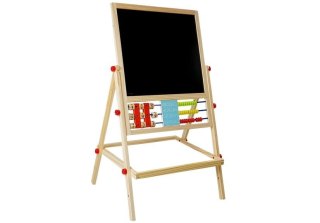 Tablica Drewniana Kredowa Liczydło Zegar Liczby na Magnes LEAN Toys