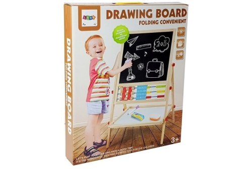 Tablica Drewniana Kredowa Liczydło Zegar Liczby na Magnes LEAN Toys