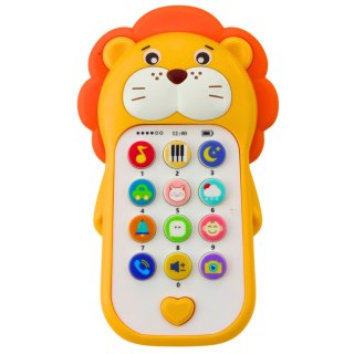 Interaktywny Telefon Edukacyjny Dla Malucha Dźwięki Melodie Lew Żółty LEAN Toys