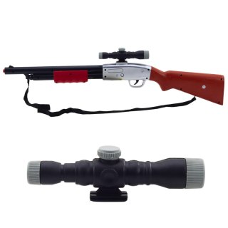 Karabin Strzelba Rekwizyt Pasek Na Ramię Luneta Brązowy Dźwięki 65cm LEAN TOYS