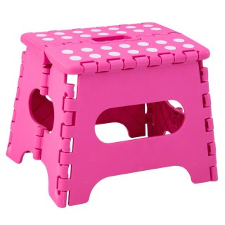 Stołek Składany Podnóżek Stopień Taboret Antypoślizgowy Różowy 24 x 19 cm LEAN