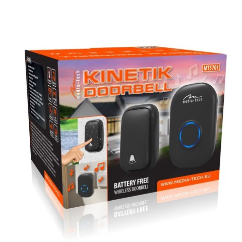 Bezprzewodowy dzwonek kinetyczny KINETIC DOORBELL MT5701 Media-Tech