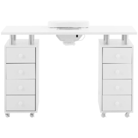 Biurko kosmetyczne do manicure z pochłaniaczem 8 szuflad 119 x 45 x 77 cm Physa