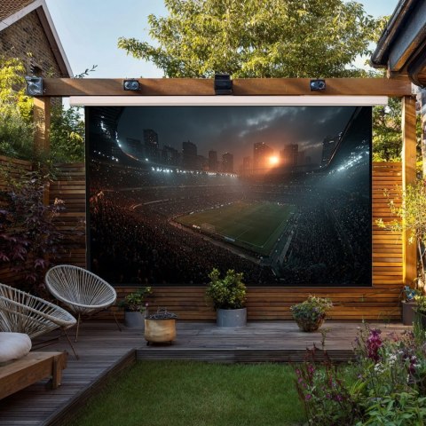 Ekran projekcyjny elektryczny MC-561 135 300x168cm 16:9 sterowanie ścienne i z pilota Maclean